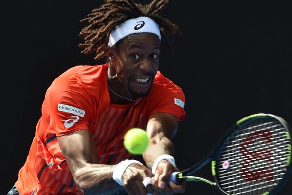 Gaël Monfils face à Stéphane Robert à l'Open d'Australie le 23 janvier 2016