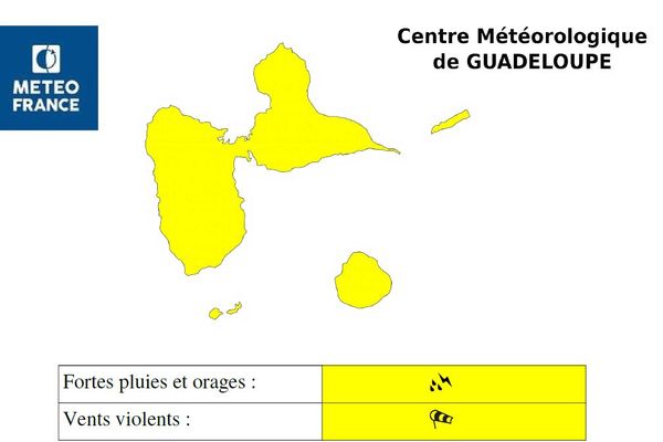 Vigilance Jaune : Fortes pluies et orages 
Vigilance Jaune : Vents violents