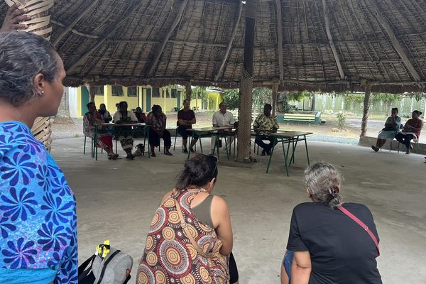 Réunion d'information sous le faré de Do Kamo, le 16 janvier, à Nouméa.