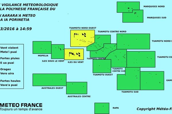 Vigilance jaune pour les fortes pluies toujours de mise à Tahiti