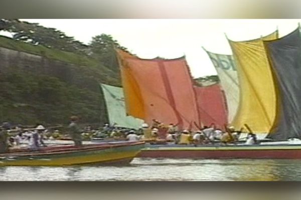 Départ de l'étape de Fort-de-France du tour 1989. 