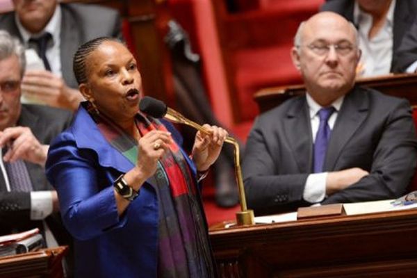 La ministre de la Justice Christiane Taubira, le 20 février 2013 à l'Assemblée nationale