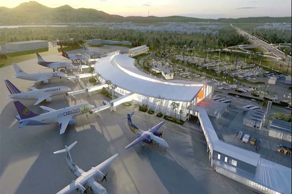 Maquette aéroport Aimé Césaire : deux nouveaux postes de stationnement avions moyen/long-courrier