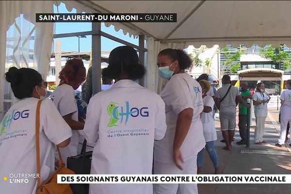 Mobilisation des soignants à Saint-Laurent du Maroni contre l'obligation vaccinale