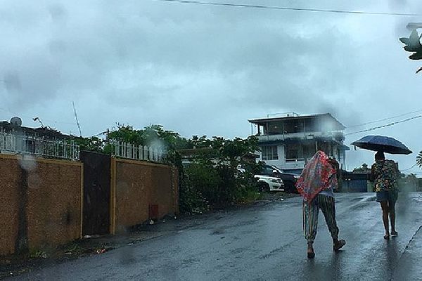 Météo pluvieuse sur l'île Maurice 22 janvier 2020