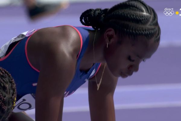 Gémima Joseph au départ de sa série du 100m ce 2 août
