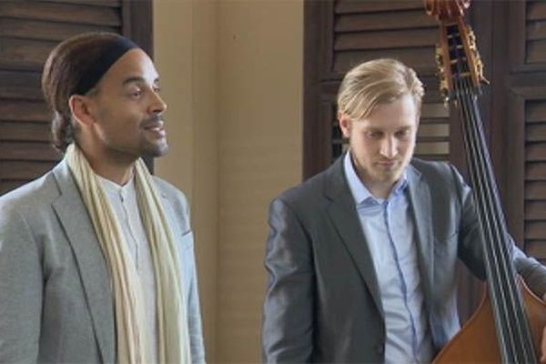 Le chanteur lyrique martiniquais Fabrice di Falco, le 27 septembre dernier à Saint-Pierre lors de la venue du Président de la République