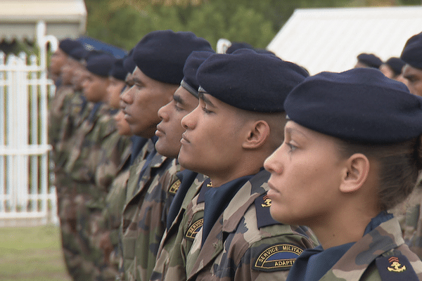 Les volontaires stagiaires du RSMA, présents le 1er août à Koumac.