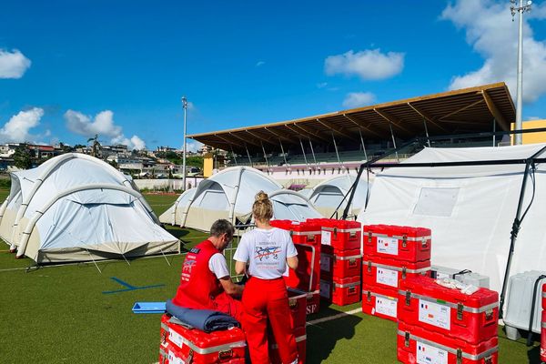 L’ESCRIM, déployé sur le stade de Cavani après le cyclone Chido