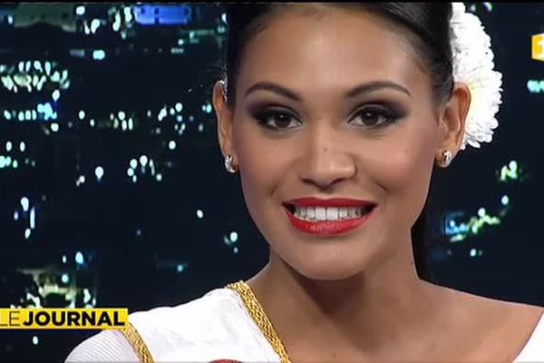 Miss Tahiti 2014, représentante de la france pour l'élection de Miss World était l'invitée du journal