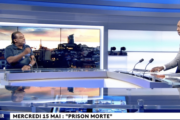 Patrick Louvounou, en colère sur  le plateau du journal  de Martinique la 1ère.