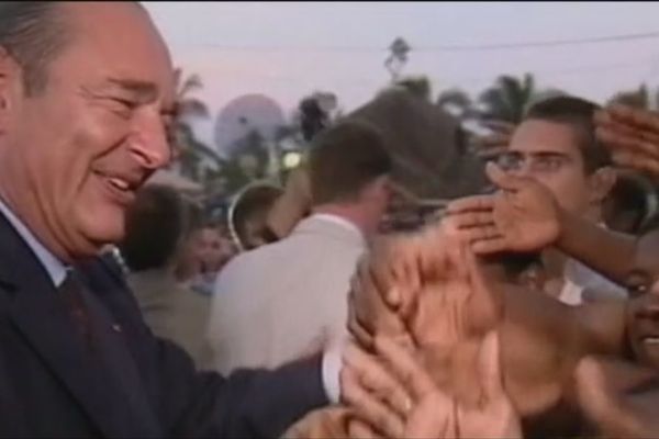 Jacques Chirac lors de l'un de ses voyages en Outre-Mer