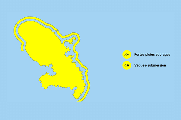 La Martinique en vigilance jaune pour fortes pluies, orages et vagues-submersion