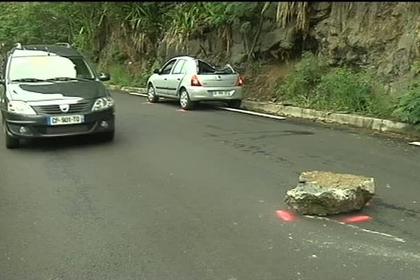 Eboulis route de Cilaos