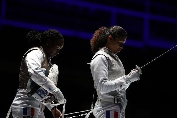 Les escrimeuses guadeloupéennes Ysaora Thibus et Anita Blaze aux championnats du monde à Budapest en juillet 2019