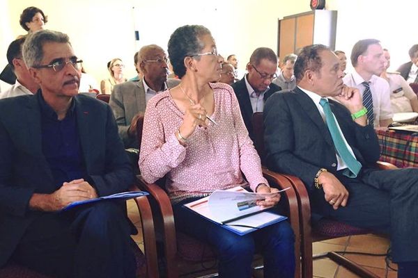 Antoine Karam lors de la visite de Marisol Touraine