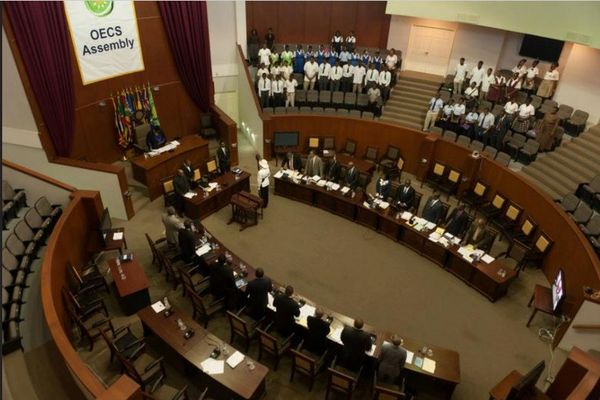 L'Assemblée des pays membres de l'OECS, l'Organisation des États de la Caraïbe de l'Est.