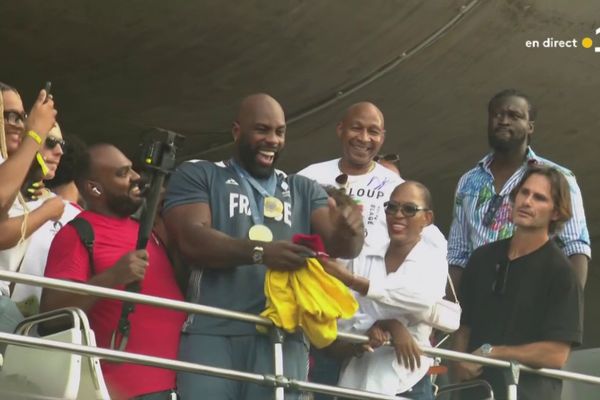 Teddy Riner à bord du Bus impérial - 06/08/2024.