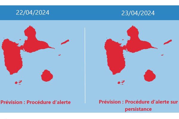 Pollution de l'air en particules fines PM10 : niveau rouge pour les 22 et 23/04/2024, en Guadeloupe.