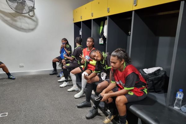 Les filles de l'Asaf juste avant le match de la victoire