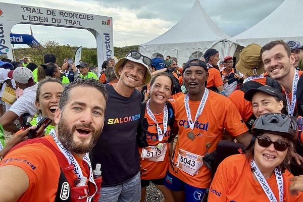 Mathieu Blanchard a accueilli les Joélettes à l'arrivée du Trail de Rodrigues